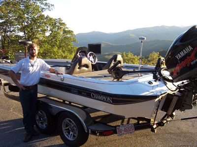 Enjoy a WNC lake fishing trip on our new Champion Boat
